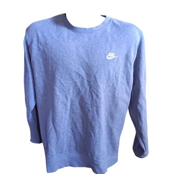 Men's Sweatshirt Large Nike Logo Crewneck Y2K  Fleece Heather Gray - Picture 2 of 5